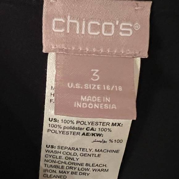 Chico’s size 3 black tie front top - Picture 3 of 4